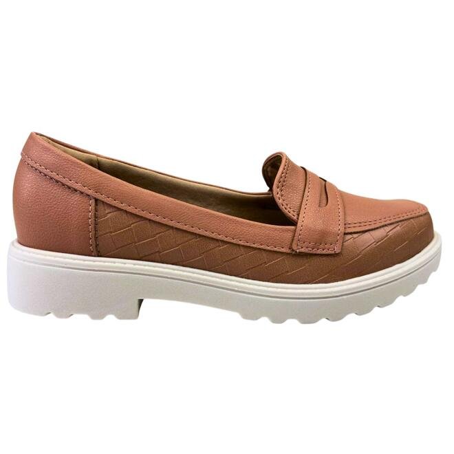 Sapato Modare Mocassim Napa Tresse Georgia Nude