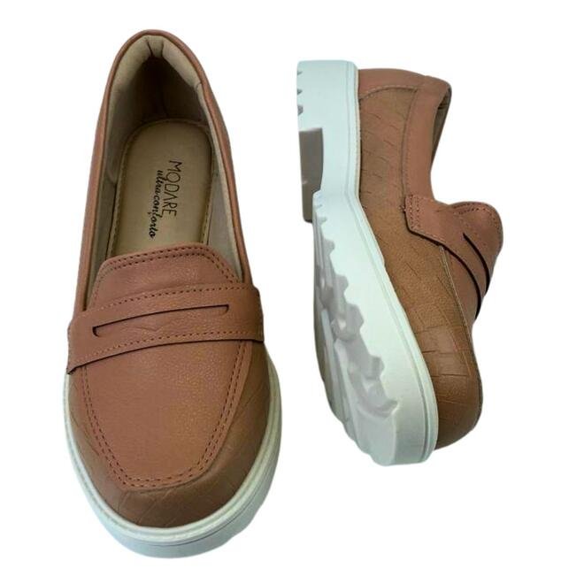 Sapato Modare Mocassim Napa Tresse Georgia Nude Nude 4