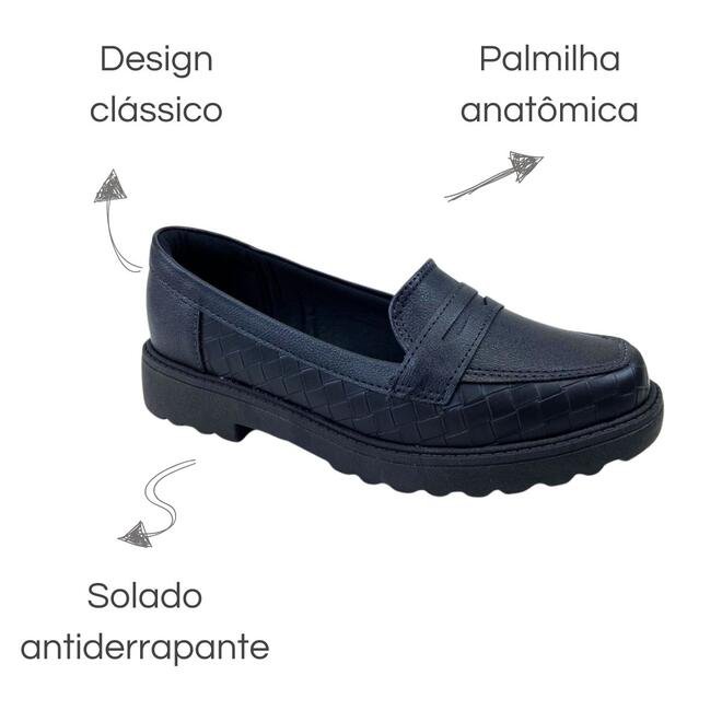 Sapato Modare Mocassim Napa Tresse Georgia Preto Feminino Preto 6
