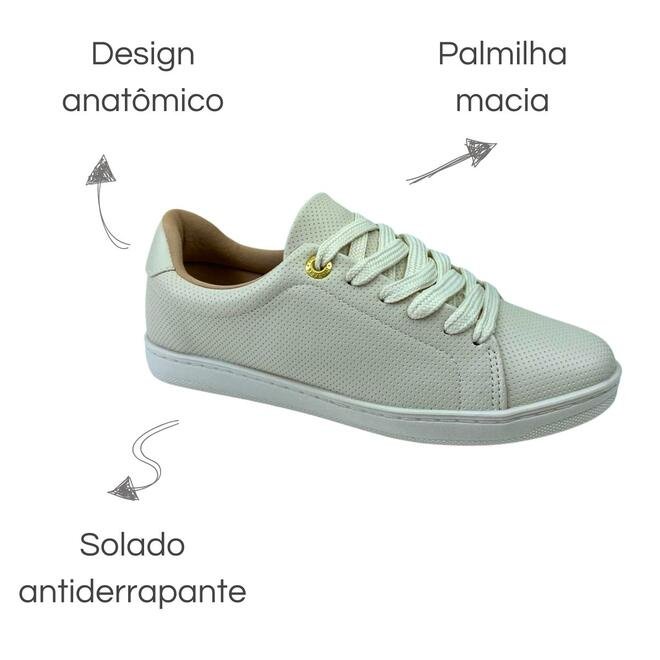 Tênis Modare Casual Napa Micro Perfuros Branco Off Off White 6