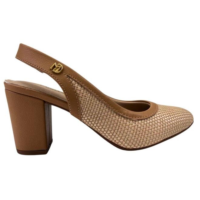 Sapato Modare Tecido Tramado Multi Natural Tan Bege 1