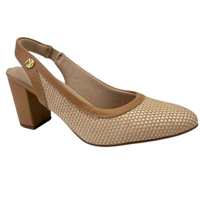 Sapato Modare Tecido Tramado Multi Natural Tan Bege 2