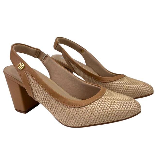 Sapato Modare Tecido Tramado Multi Natural Tan Bege 3