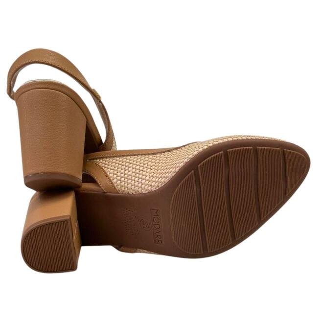 Sapato Modare Tecido Tramado Multi Natural Tan Bege 5