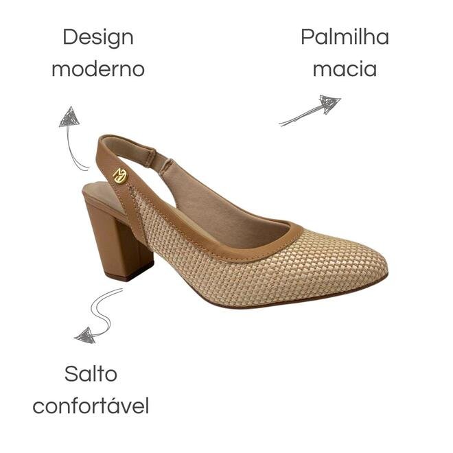 Sapato Modare Tecido Tramado Multi Natural Tan Bege 6