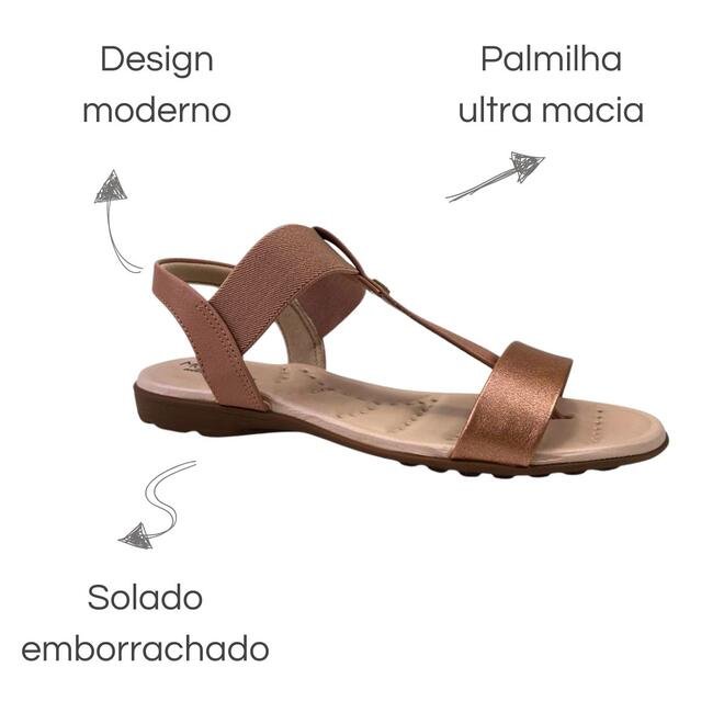 Sandália Modare Napa Floather Nude/Ouro Rosado Nude 6