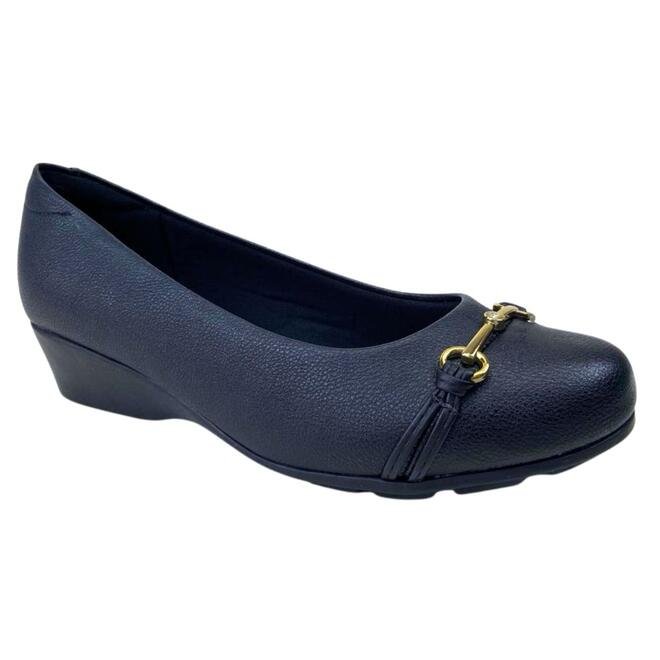 Sapato Modare Napa Floather Nature/Pele Strech Preto Preto 2