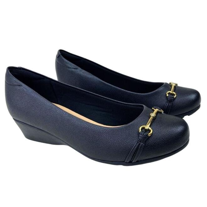 Sapato Modare Napa Floather Nature/Pele Strech Preto Preto 3