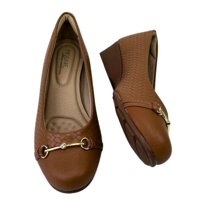 Sapato Modare Napa Floather Nature Strech Camel Camel 4
