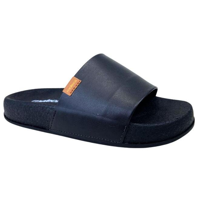 Chinelo Slide Moleca Pele Strech Negro Preto 2