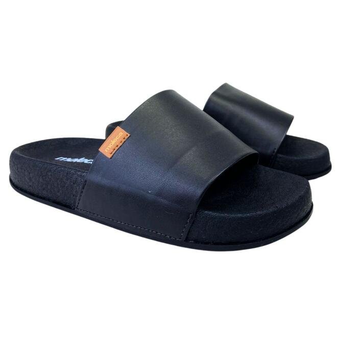 Chinelo Slide Moleca Pele Strech Negro Preto 3