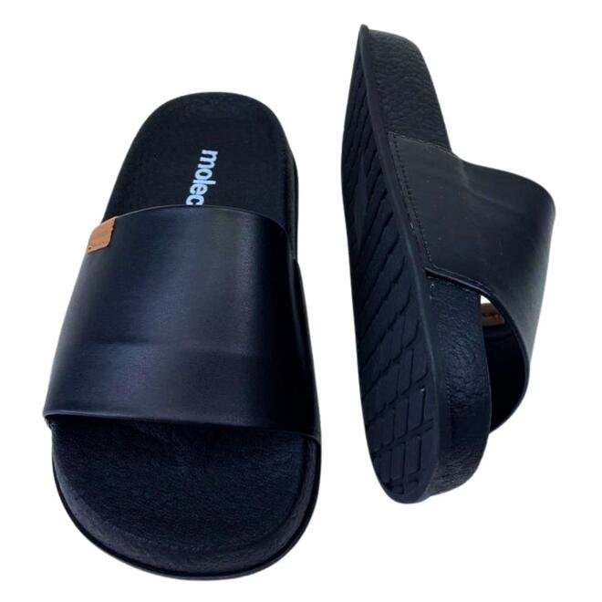 Chinelo Slide Moleca Pele Strech Negro Preto 4