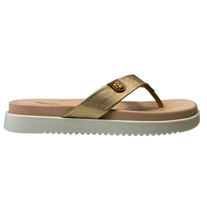 Chinelo Modare Metalizado London Dourado/Camel