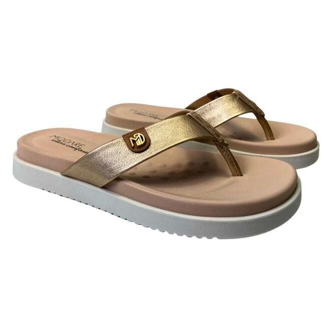 Chinelo Modare Metalizado London Dourado/Camel Dourado 3