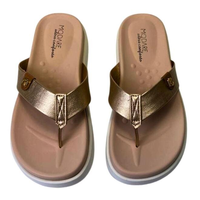 Chinelo Modare Metalizado London Dourado/Camel Dourado 4