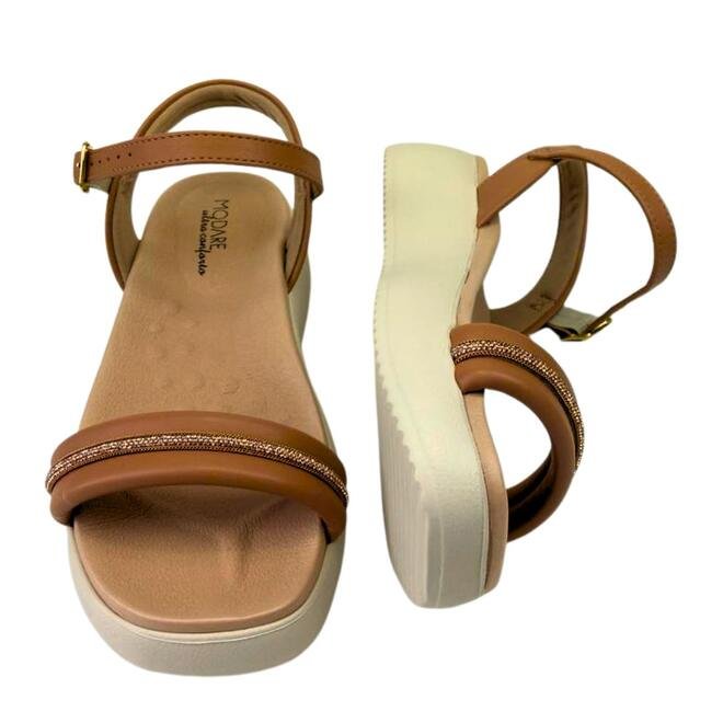 Sandália Modare Napa Pele Strech Nude/Ouro Rosado Nude 4