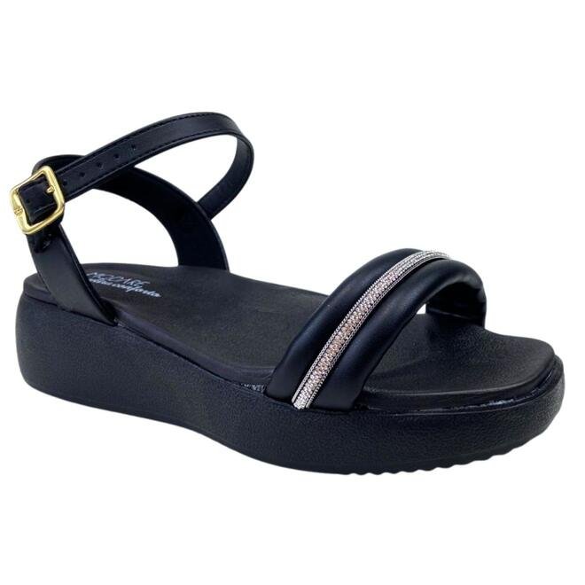 Sandália Modare Napa Pele Strech Preto/Cristal/Preto Preto 2