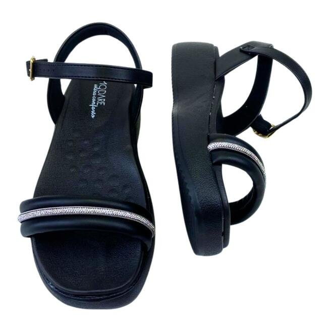 Sandália Modare Napa Pele Strech Preto/Cristal/Preto Preto 4