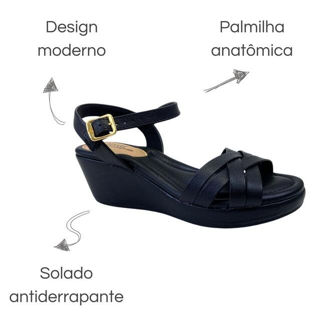 Sandália Modare Napa Floather Nature Preto Preto 6