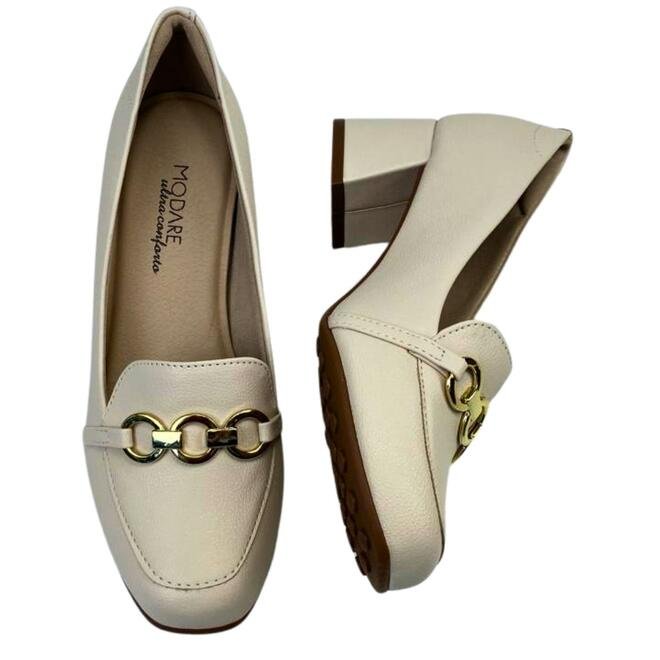 Sapato Modare Napa Floather Nature Creme Creme 4