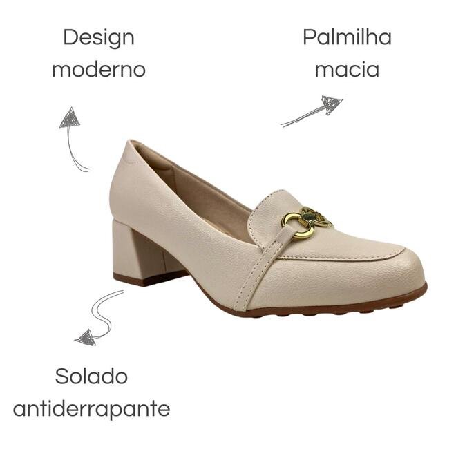 Sapato Modare Napa Floather Nature Creme Creme 6