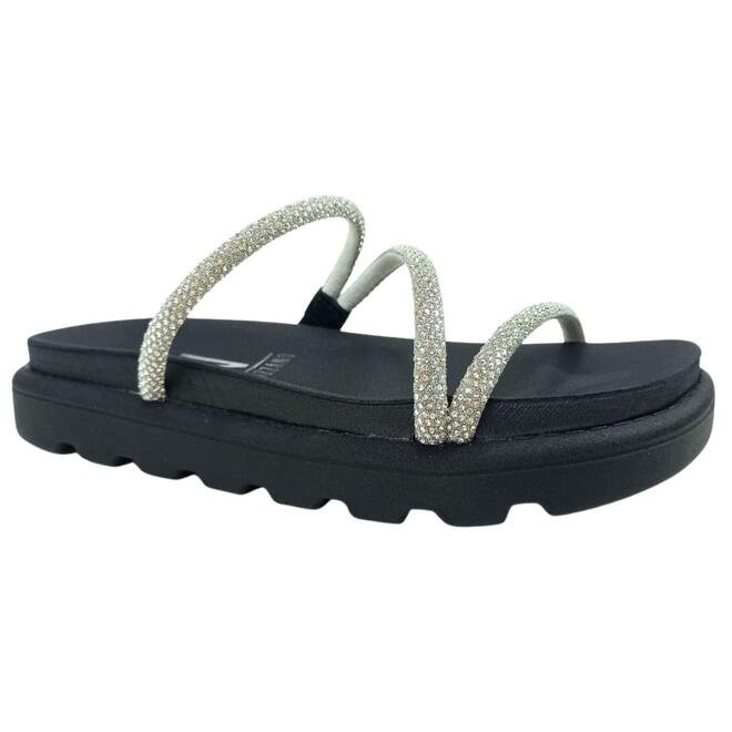 Chinelo Papete Vizzano Strass Cristal-Silver/Preto Preto/Branco 2