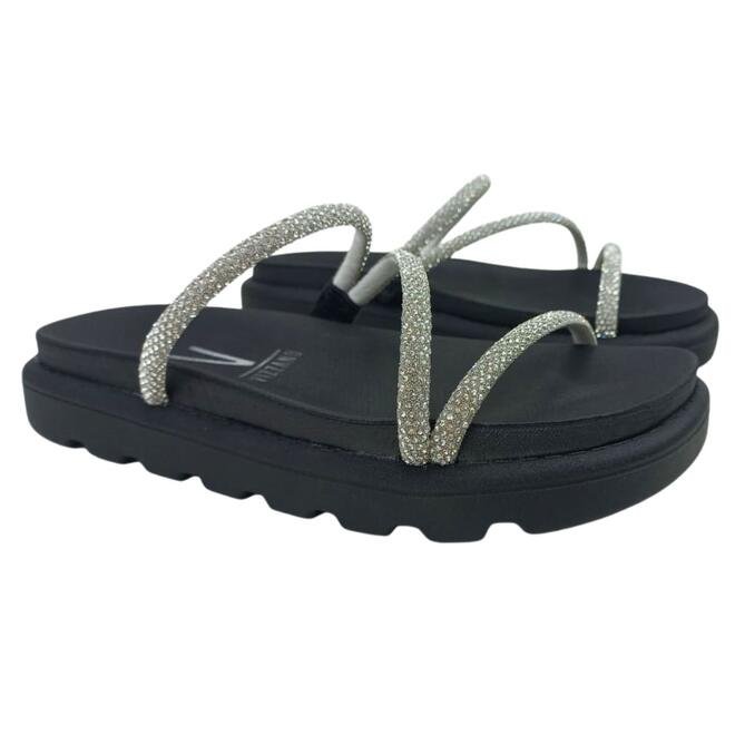 Chinelo Papete Vizzano Strass Cristal-Silver/Preto Preto/Branco 3