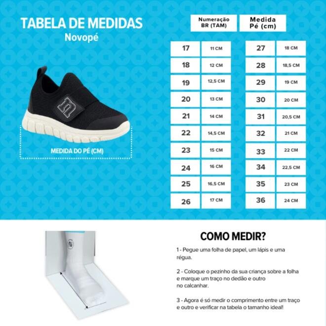 Tênis Novopé Itweens Juvenil Preto/Branco/Crepe Transl Preto 7