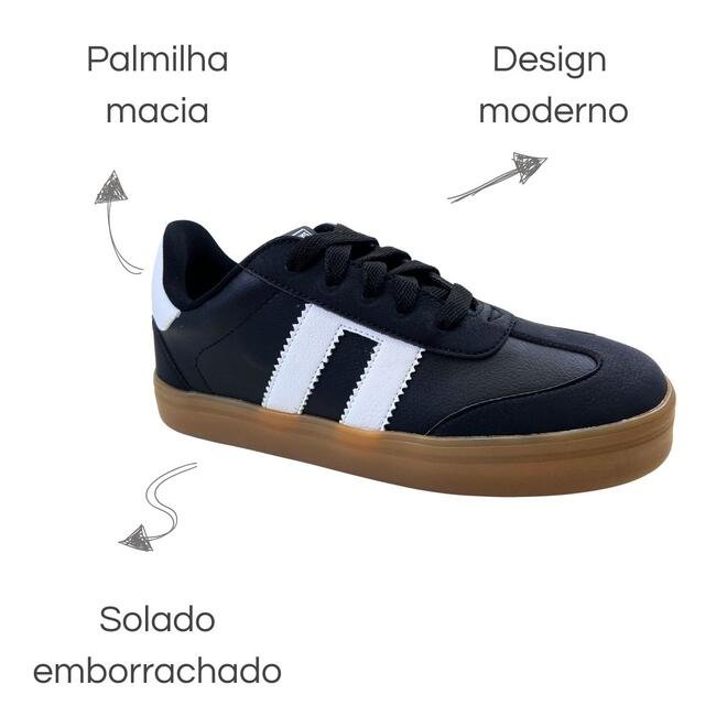 Tênis Novopé Itweens Juvenil Preto/Branco/Crepe Transl Preto 6