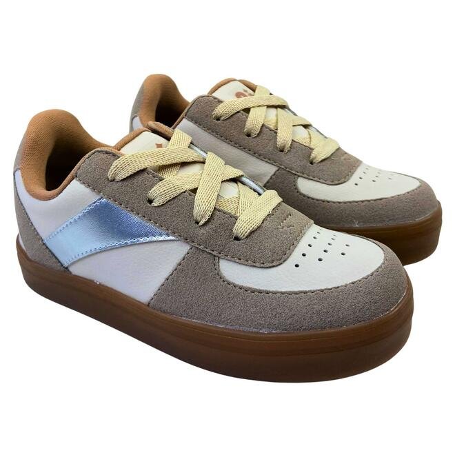 Tênis Novopé Sintético Infantil Off White/Tartufo/Ouro Light Marrom/Bege 3