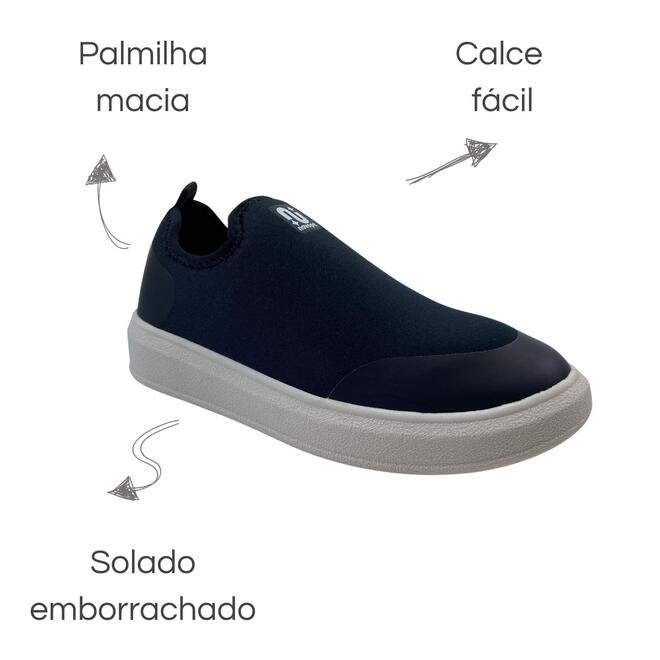 Tênis Novopé Casual Têxtil Juvenil Preto Preto 6