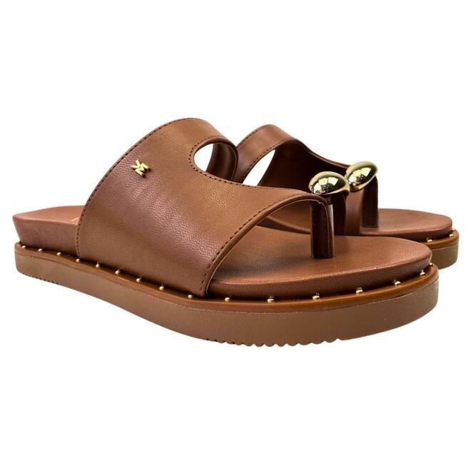 Chinelo Papete Via Marte Napa Casual Ganache Marrom 3