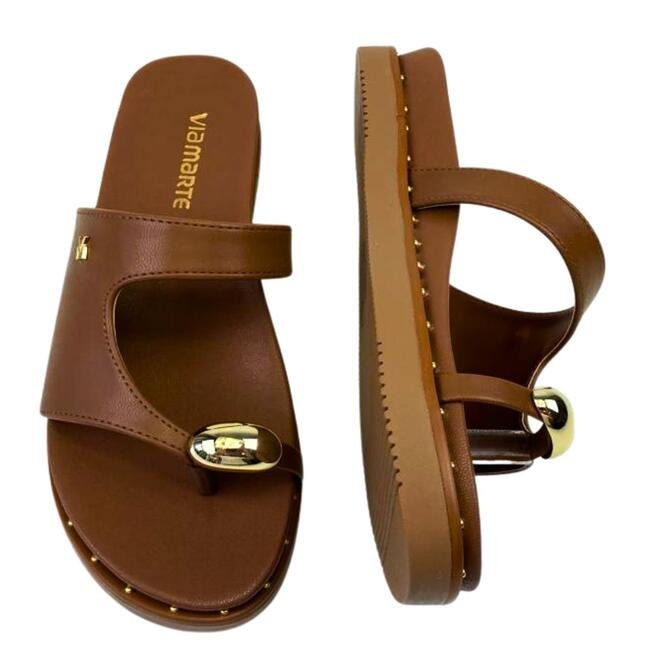 Chinelo Papete Via Marte Napa Casual Ganache Marrom 4