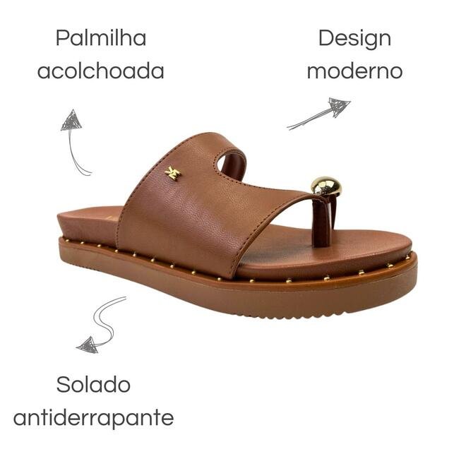 Chinelo Papete Via Marte Napa Casual Ganache Marrom 6