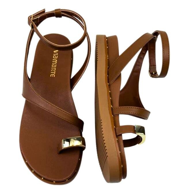 Sandália Via Marte Napa Casual Ganache Marrom 4