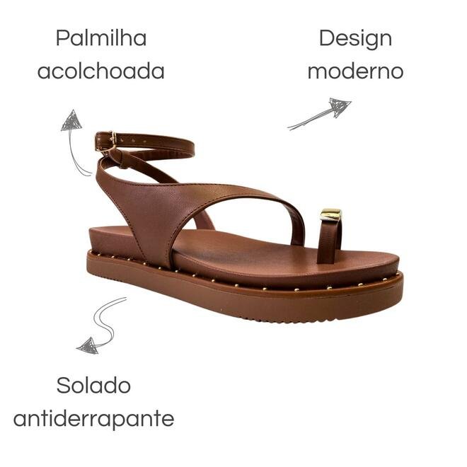Sandália Via Marte Napa Casual Ganache Marrom 6