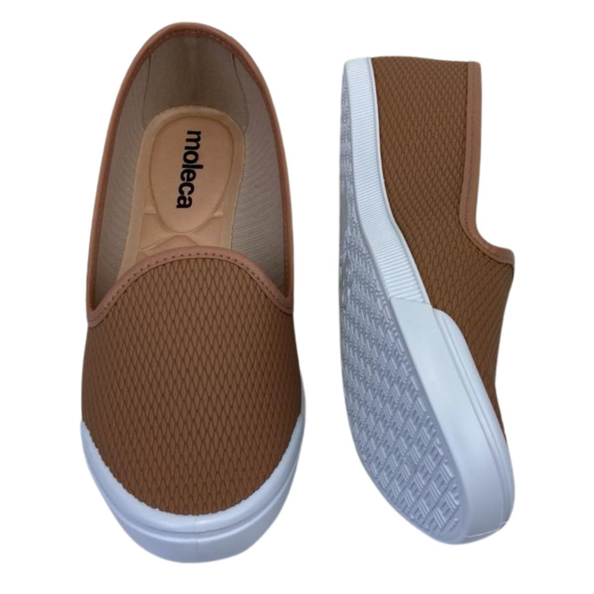 Sapatilha Moleca Napa Tresse Santorini Neo Nude Marrom 4