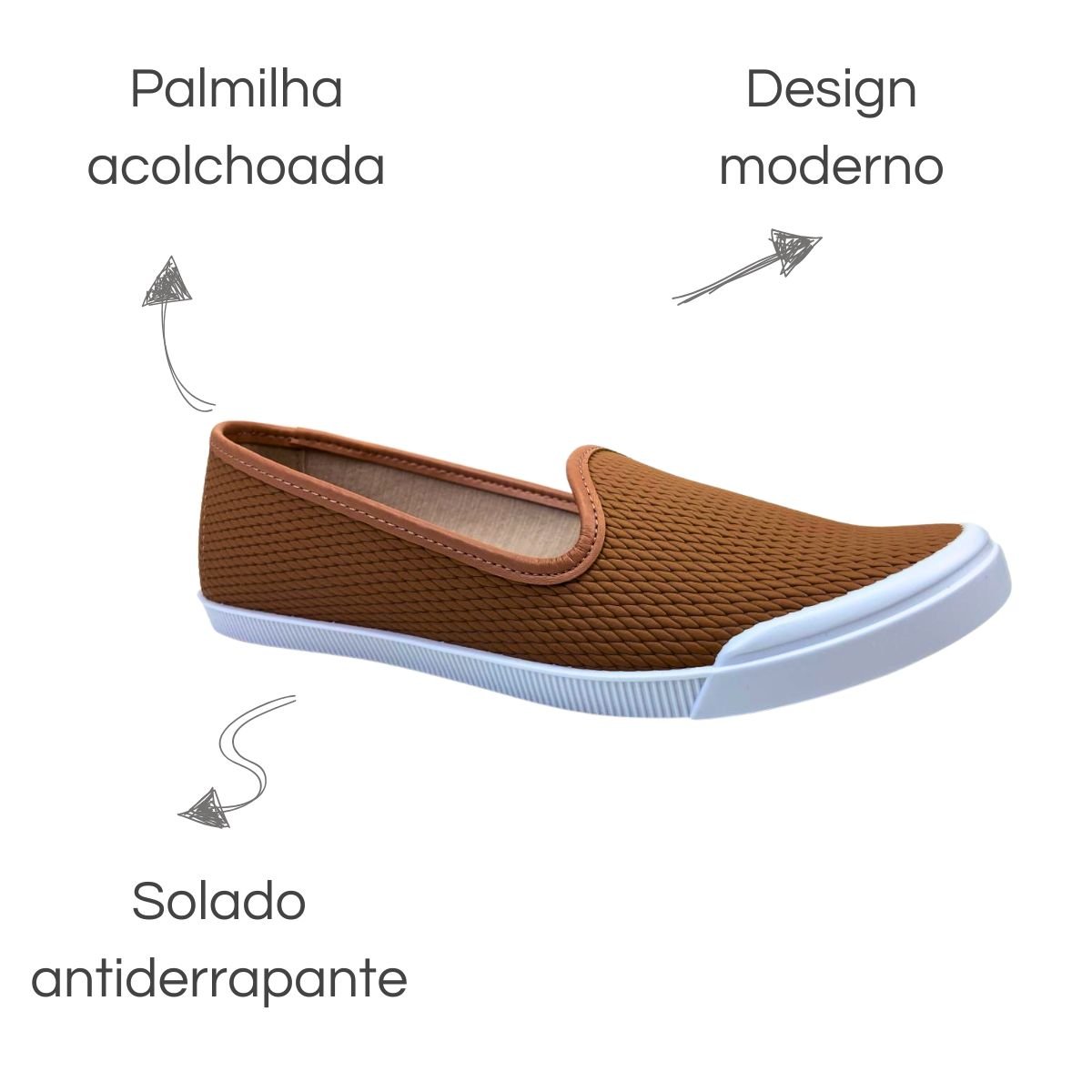 Sapatilha Moleca Napa Tresse Santorini Neo Nude Marrom 6