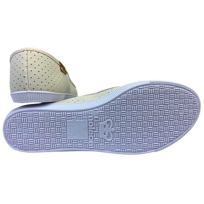 Sapatilha Moleca Microperfuros Branco Off/Camel Branco 5