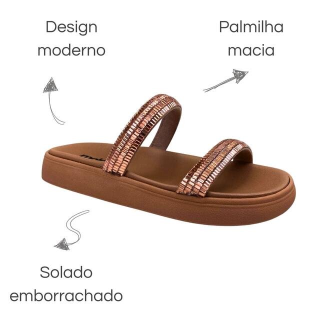 Chinelo Papete Moleca Tira Nantes Nude Light Peach Marrom 6