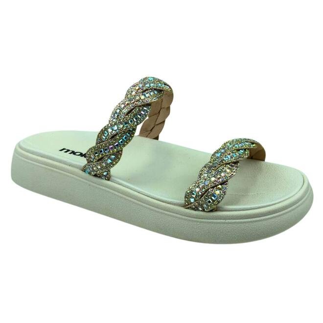 Chinelo Papete Moleca Dourado/Aurora Boreal/Bco Off Feminino Dourado 2