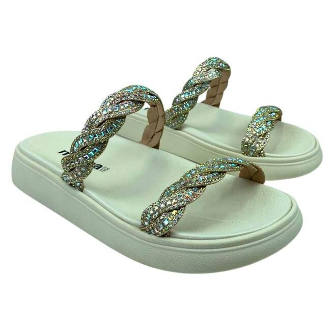 Chinelo Papete Moleca Dourado/Aurora Boreal/Bco Off Feminino Dourado 3