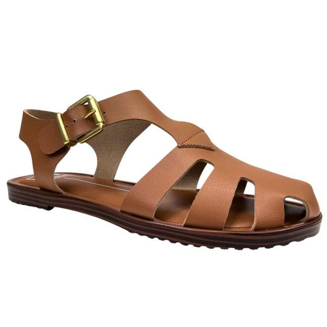 Sandália Rasteira Moleca Napa Turim Camel Camel 2
