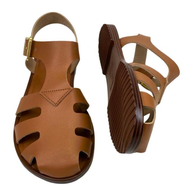 Sandália Rasteira Moleca Napa Turim Camel Camel 4