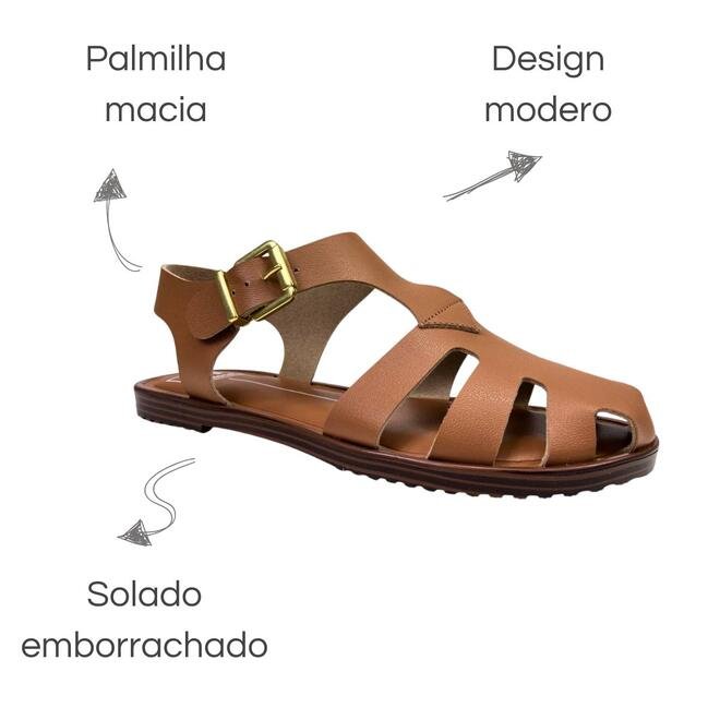 Sandália Rasteira Moleca Napa Turim Camel Camel 6