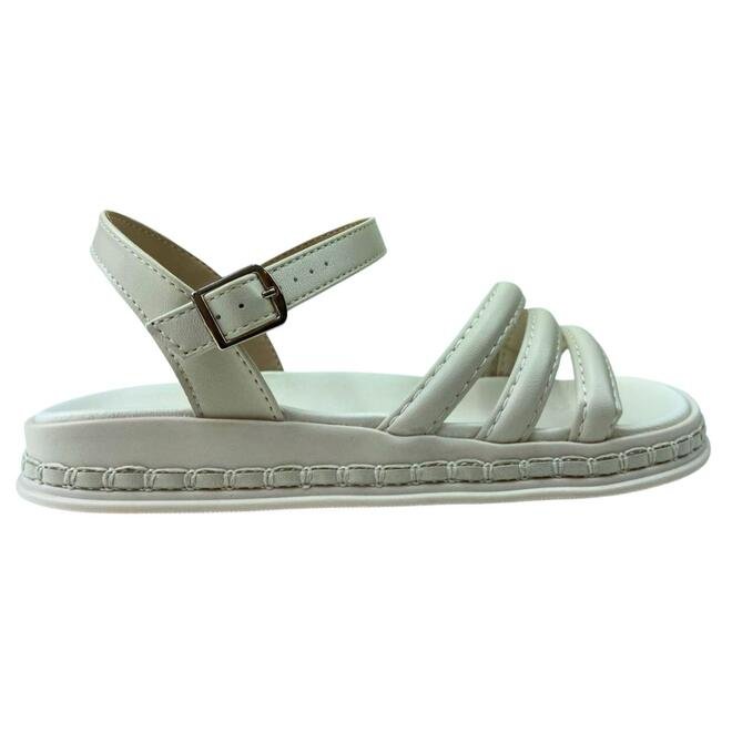 Sandália Papete Moleca Napa Turim Branco Off