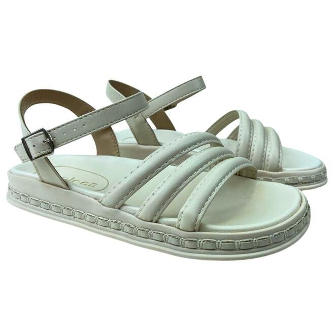 Sandália Papete Moleca Napa Turim Branco Off Branco 3