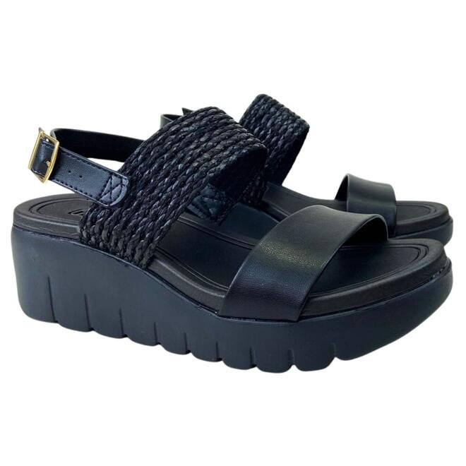 Sandália Moleca Anabela Napa Turim Preto/Preto Feminino Preto 3