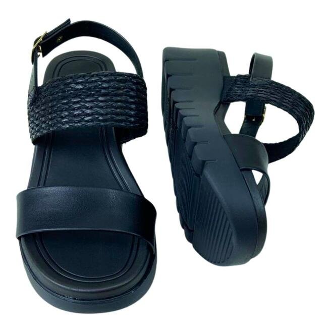 Sandália Moleca Anabela Napa Turim Preto/Preto Feminino Preto 4