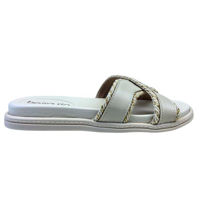 Chinelo Papete Beira Rio Napa Turim Branco Off Branco 4